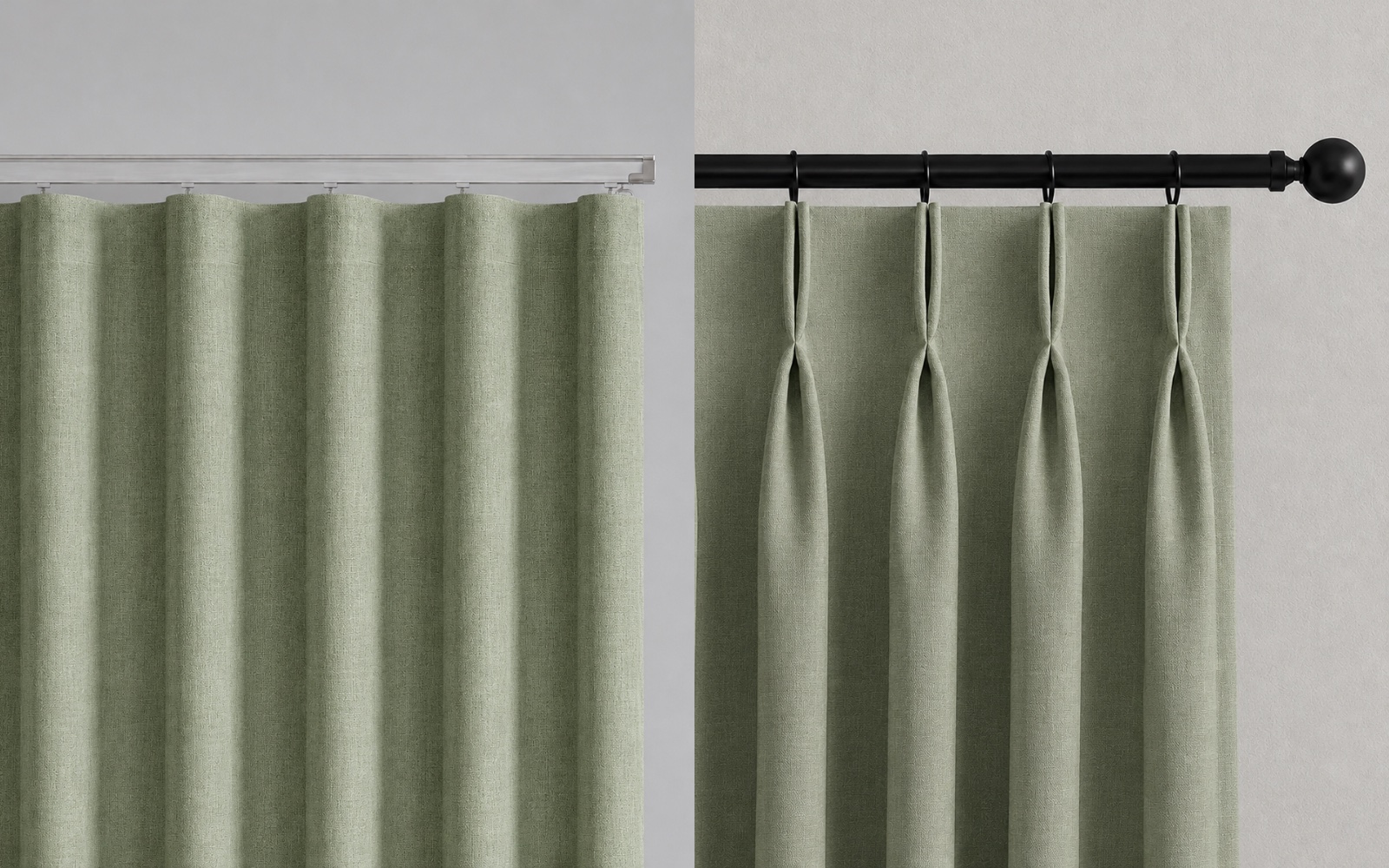 S-Fold and Singapore Pleats curtain styles